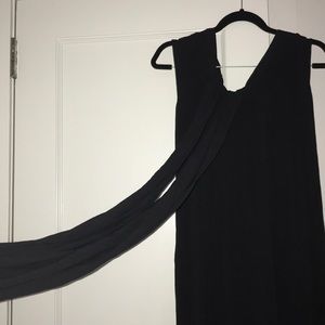 COS black tunic with cowl neck and built in scarf
